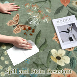 Covaba boho modern parisian floral scalloped rug in fern green, styled in a room setting, view 4