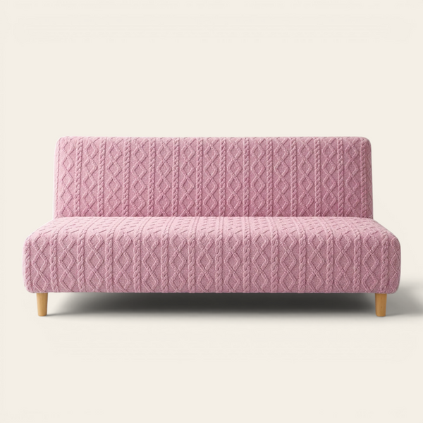 Sofa Bed Cover – Cable Knit – Rose Pink