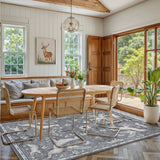 Covaba vintage woodland area rug in charcoal, styled in a room setting, view 5