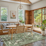 Covaba vintage woodland area rug in olive grove, styled in a room setting, view 15