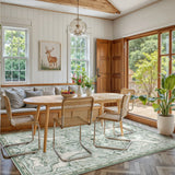 Covaba vintage woodland area rug in willow sage, styled in a room setting, view 15