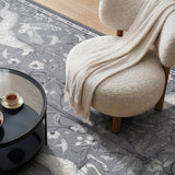 Covaba vintage woodland area rug in charcoal, styled in a room setting, view 6