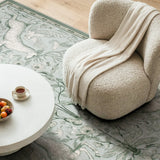Covaba vintage woodland area rug in willow sage, styled in a room setting, view 5