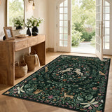 Covaba fantasy garden and unicorn area rug in forest fern, styled in a room setting, view 6