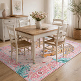 Covaba wild tiger area rug in blush clay, styled in a room setting, view 8