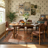 Covaba ancient egyptian revival cat area rug in faded rose, styled in a room setting, view 7