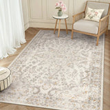 Covaba vintage persian area rug in warm beige, styled in a room setting, view 3