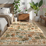 Covaba forest woodland area rug in coffee brown, styled in a room setting, view 5