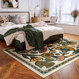 Covaba egyptian-inspired botanical area rug in ivory cream, styled in a room setting, view 4