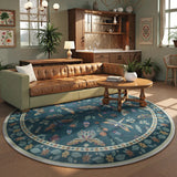 Covaba modern parisian insect round rug in fern green, styled in a room setting