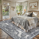 Covaba vintage woodland area rug in charcoal, styled in a room setting, view 10
