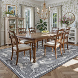 Covaba vintage woodland area rug in charcoal, styled in a room setting, view 11