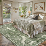 Covaba vintage woodland area rug in olive grove, styled in a room setting, view 9