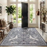 Covaba vintage woodland area rug in charcoal, styled in a room setting, view 8