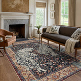 Covaba wild tiger area rug in coffee brown, styled in a room setting, view 6