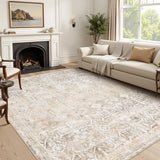 Covaba vintage sand area rug in warm beige, styled in a room setting, view 20