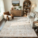 Covaba vintage sand area rug in warm beige, styled in a room setting, view 5