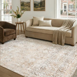 Covaba vintage sand area rug in warm beige, styled in a room setting, view 6