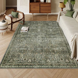 Covaba vintage persian area rug in forest fern, styled in a room setting, view 9