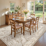 Covaba vintage woodland area rug in warm beige, styled in a room setting, view 17