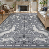 Covaba vintage woodland area rug in charcoal, styled in a room setting, view 12