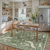 Covaba vintage woodland area rug in olive grove, styled in a room setting, view 13