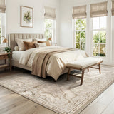 Covaba vintage woodland area rug in warm beige, styled in a room setting, view 16