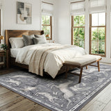 Covaba vintage woodland area rug in charcoal, styled in a room setting, view 16