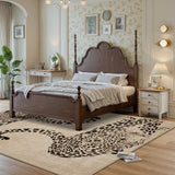 Covaba modern safari leopard area rug in warm beige, styled in a room setting, view 6