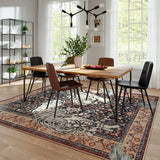 Covaba wild tiger area rug in coffee brown, styled in a room setting, view 3