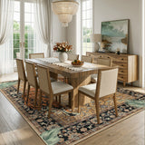 Covaba wild tiger desert area rug in golden wheat, styled in a room setting, view 3