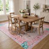 Covaba wild tiger area rug in blush clay, styled in a room setting, view 2