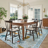 Covaba jungle animals area rug in stormy blue, styled in a room setting, view 5
