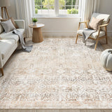 Covaba vintage sand area rug in warm beige, styled in a room setting, view 9