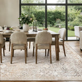 Covaba vintage sand area rug in warm beige, styled in a room setting, view 13