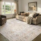 Covaba vintage sand area rug in warm beige, styled in a room setting, view 11
