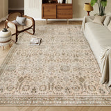 Covaba vintage persian area rug in serene ivory, styled in a room setting, view 2