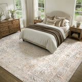 Covaba vintage sand area rug in warm beige, styled in a room setting, view 23