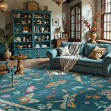 Covaba modern parisian insect area rug in fern green, styled in a room setting, view 7