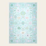 Rug – Boho Oushak Floral – Teal Haze