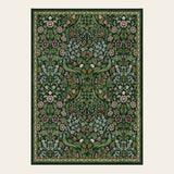 Covaba maximalism vibrant blossom floral - size deal doormat in forest fern, shown flat on a plain ivory backdrop