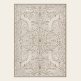 Covaba vintage woodland area rug in warm beige, shown flat on a plain ivory backdrop