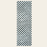 Covaba check soft easy jute black/white indoor/outdoor runner rug in soft white, shown flat on a plain ivory backdrop