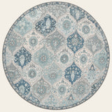 Rug – Ultra-thin Vintage Floral Moroccan Trellis – Stormy Blue