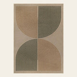 Covaba rainbow easy jute black/beige indoor/outdoor area rug in warm beige, shown flat on a plain ivory backdrop