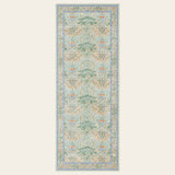 Covaba maximalism vintage french floral runner rug in sage mist, shown flat on a plain ivory backdrop