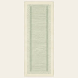 Covaba modern minimalist line runner rug in fern green, shown flat on a plain ivory backdrop
