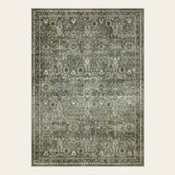 Covaba vintage persian doormat in forest fern, shown flat on a plain ivory backdrop