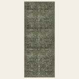 Covaba vintage persian runner rug in forest fern, shown flat on a plain ivory backdrop