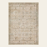 Covaba vintage persian area rug in serene ivory, shown flat on a plain ivory backdrop